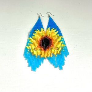 Beautiful Sunflower Beaded Earrings